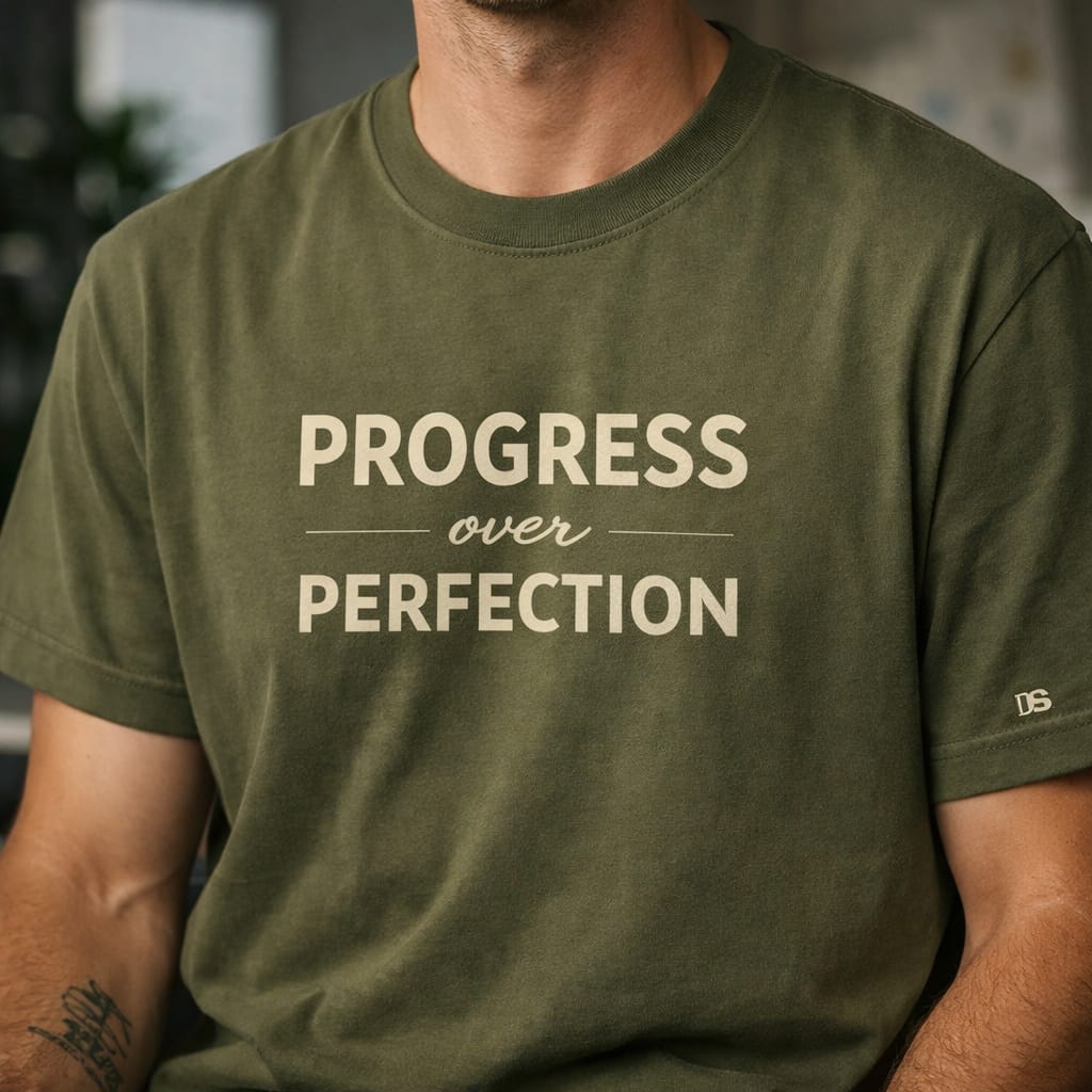 Round Neck | Regular Sleeve |  Daily Wear Tshirt | Progress over Perfection